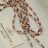 Dusk Spoon – Flash Stone & Garnet Beaded Necklace with Vintage Spoon Pendant - floysun