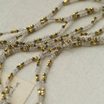 Dusk Spoon – Flash Stone & Gold Ore Beaded Necklace with Vintage Spoon Pendant - floysun