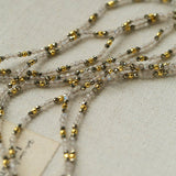 Dusk Spoon – Flash Stone & Gold Ore Beaded Necklace with Vintage Spoon Pendant - floysun