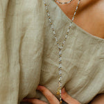 Dusk Spoon – Flash Stone & Gold Ore Beaded Necklace with Vintage Spoon Pendant - floysun
