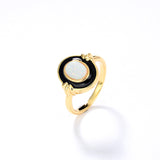 Anello Vintage Elegante con Smalto e Opale