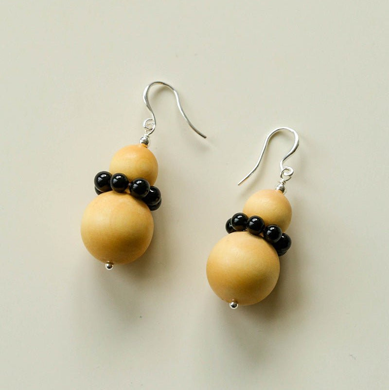 Ebony & Boxwood Gourd Earrings - floysun