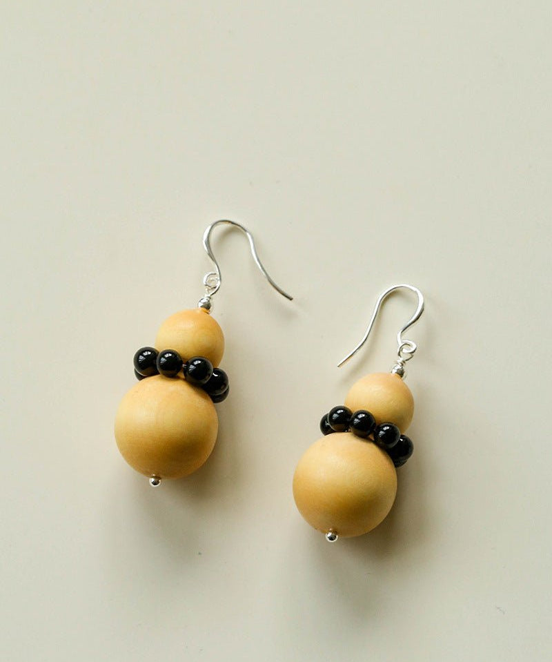 Ebony & Boxwood Gourd Earrings - floysun