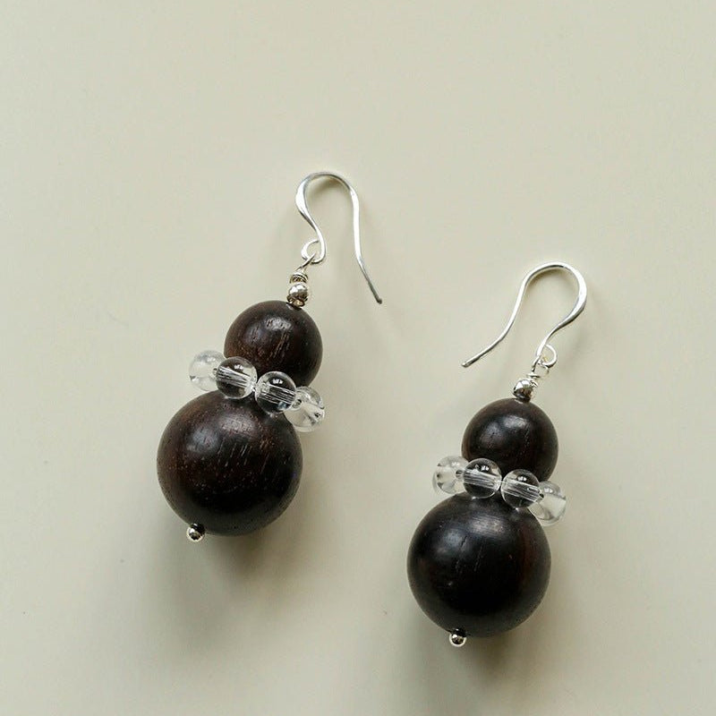 Ebony & Boxwood Gourd Earrings - floysun