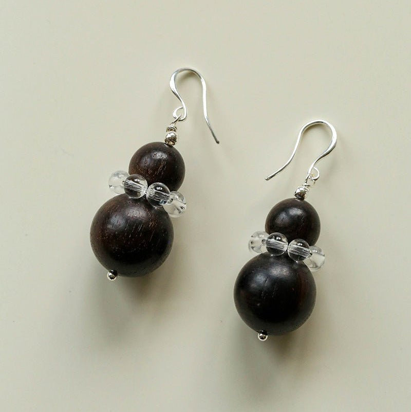 Ebony & Boxwood Gourd Earrings - floysun
