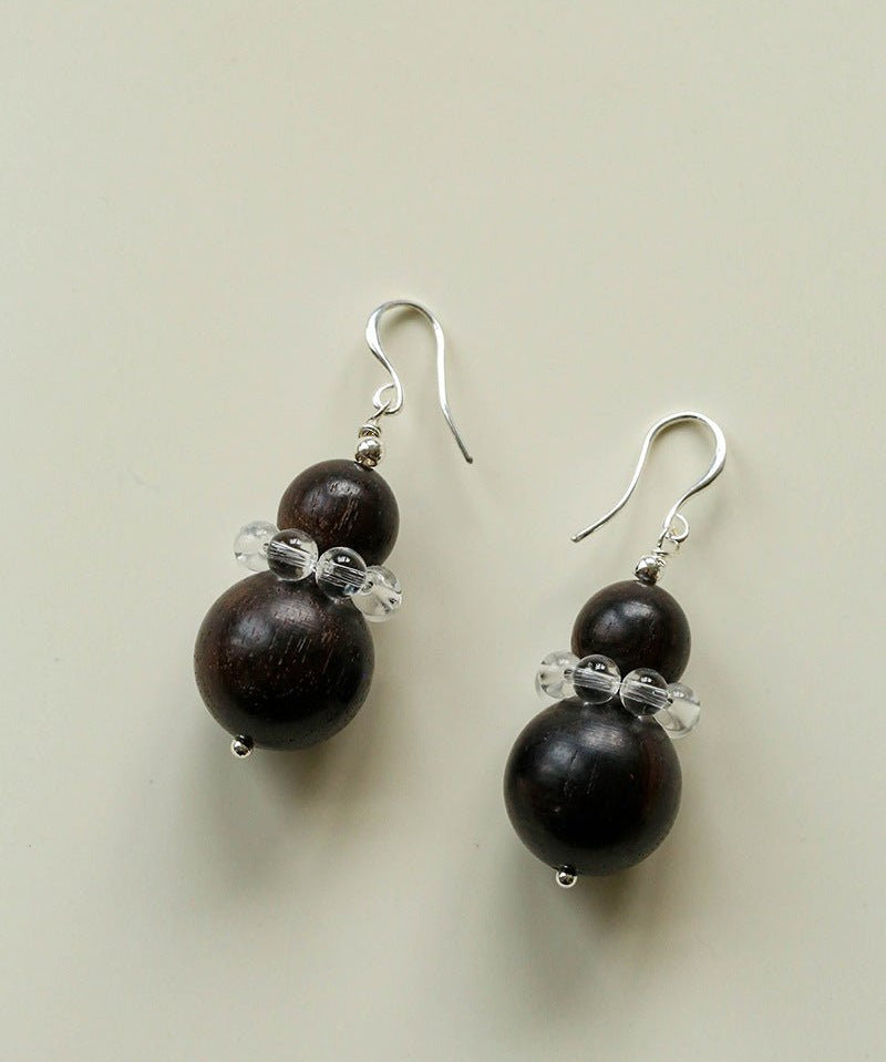 Ebony & Boxwood Gourd Earrings - floysun