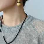 Ebony & Boxwood Gourd Earrings - floysun