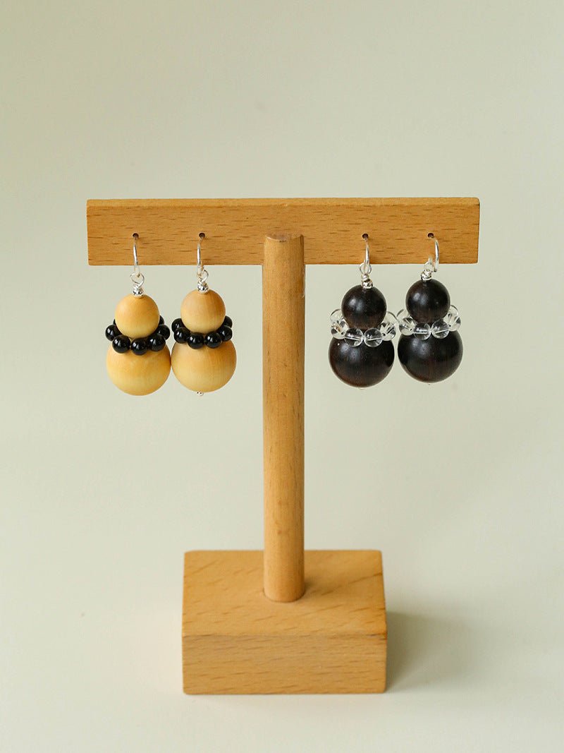 Ebony & Boxwood Gourd Earrings - floysun