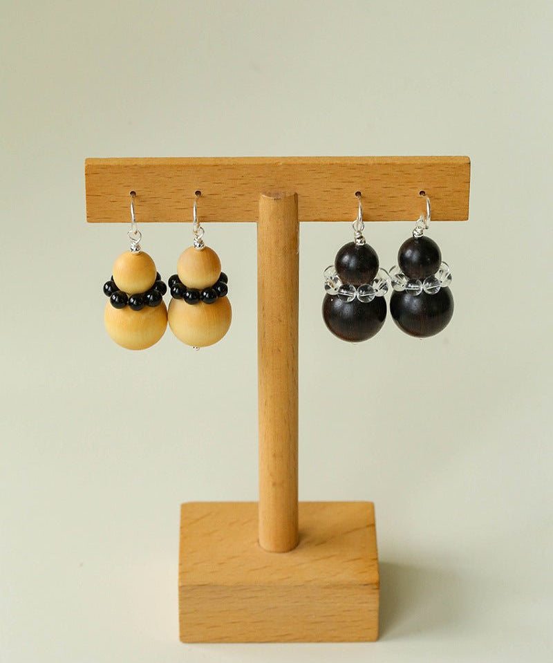 Ebony & Boxwood Gourd Earrings - floysun