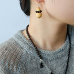 Ebony & Boxwood Gourd Earrings - floysun