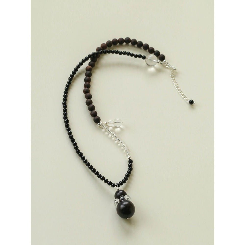 Ebony & Boxwood Gourd Necklace - floysun
