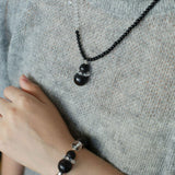 Ebony & Boxwood Gourd Necklace - floysun