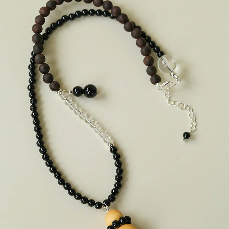 Ebony & Boxwood Gourd Necklace - floysun
