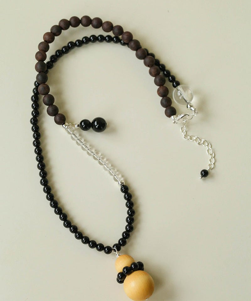 Ebony & Boxwood Gourd Necklace - floysun