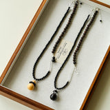 Ebony & Boxwood Gourd Necklace - floysun