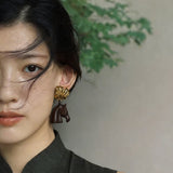 Ebony Horse Head Statement Earrings - floysun