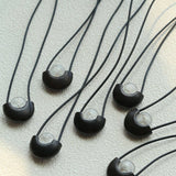Ebony Wood Clear Crystal Adjustable Leather Cord Long Pendant Necklace - floysun