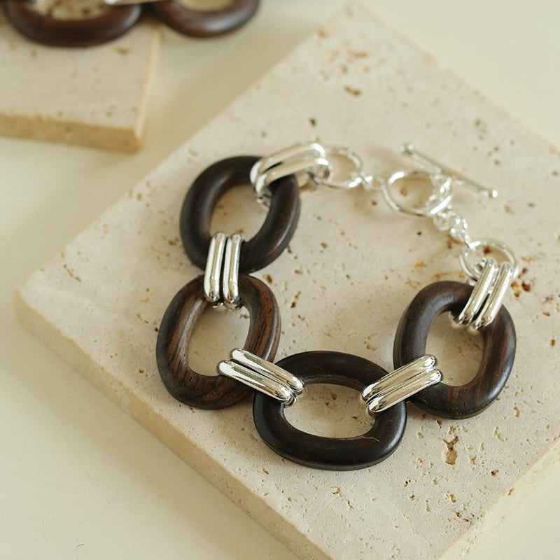 Ebony Wood Elliptic Bracelet - floysun
