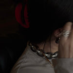 Ebony Wood Elliptic Necklace - floysun