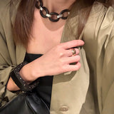 Ebony Wood Elliptic Necklace - floysun