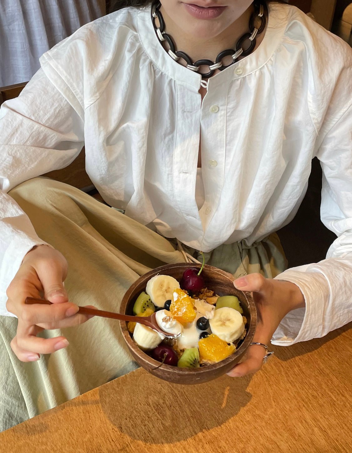 Ebony Wood Elliptic Necklace - floysun