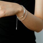 Effortless Layers 925 Silver Double Chain Bracelet - floysun
