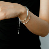 Effortless Layers 925 Silver Double Chain Bracelet - floysun