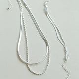 Effortless Layers 925 Silver Double Chain Bracelet - floysun