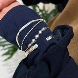 Effortless Layers 925 Silver Double Chain Bracelet - floysun
