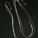 Effortless Layers 925 Silver Double Chain Bracelet - floysun