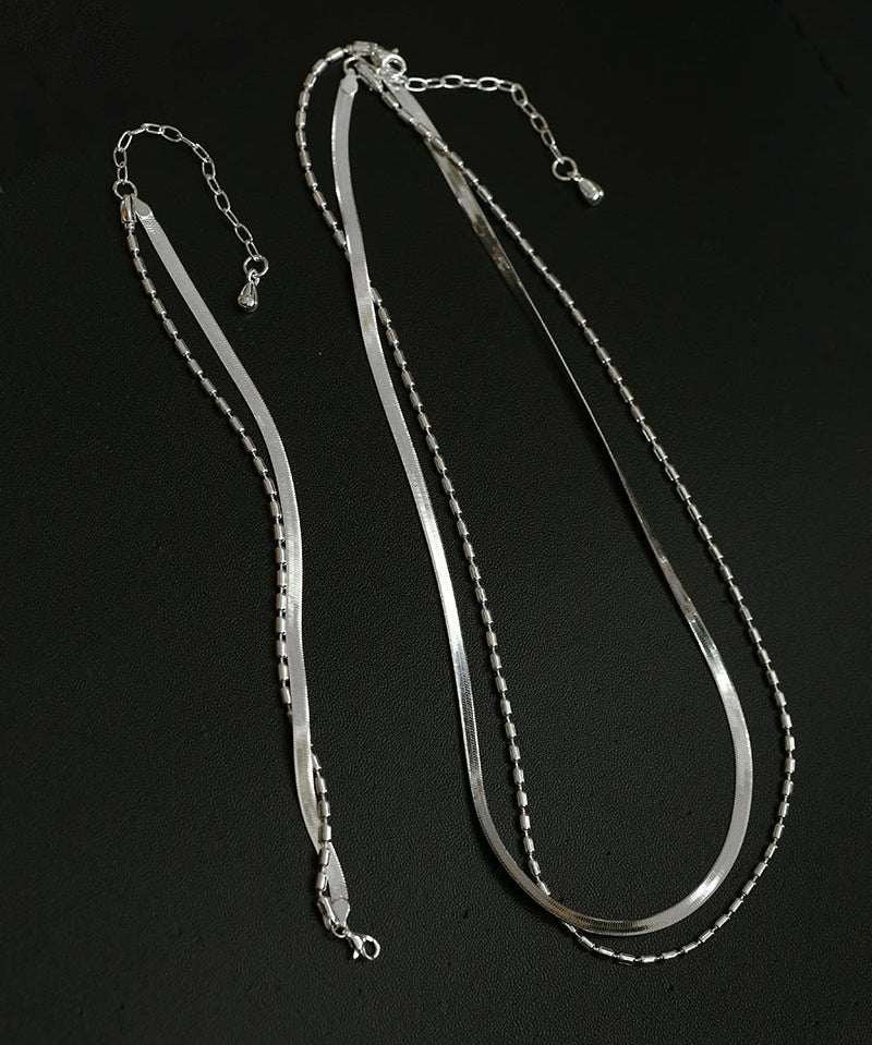 Effortless Layers 925 Silver Double Chain Bracelet - floysun