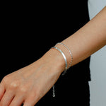 Effortless Layers 925 Silver Double Chain Bracelet - floysun