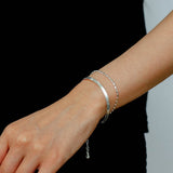Effortless Layers 925 Silver Double Chain Bracelet - floysun