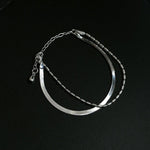 Effortless Layers 925 Silver Double Chain Bracelet - floysun