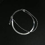 Effortless Layers 925 Silver Double Chain Bracelet - floysun