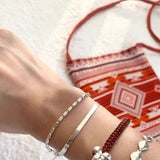 Effortless Layers 925 Silver Double Chain Bracelet - floysun