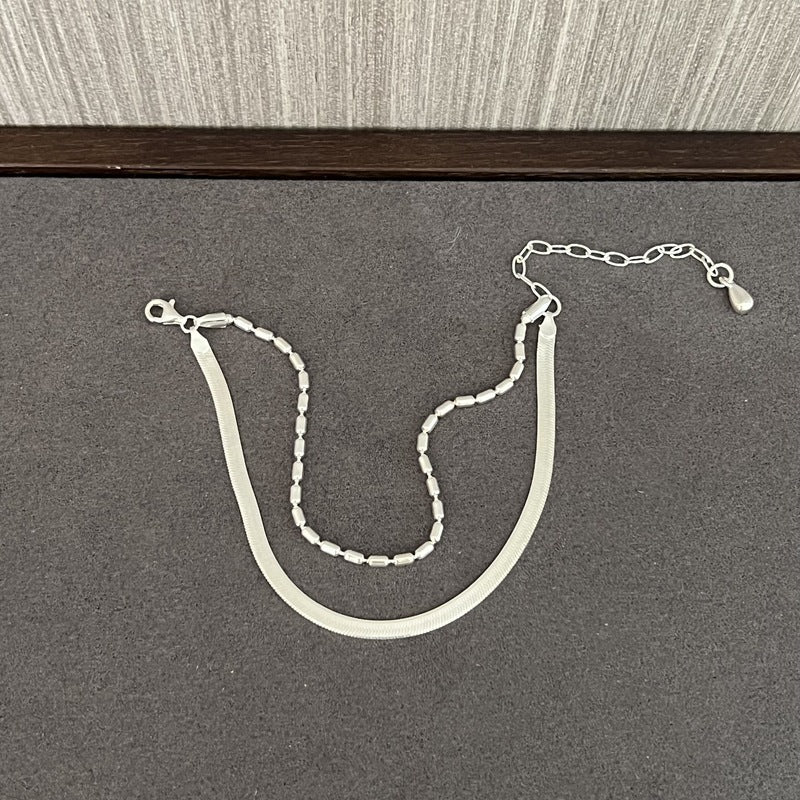 Effortless Layers 925 Silver Double Chain Bracelet - floysun