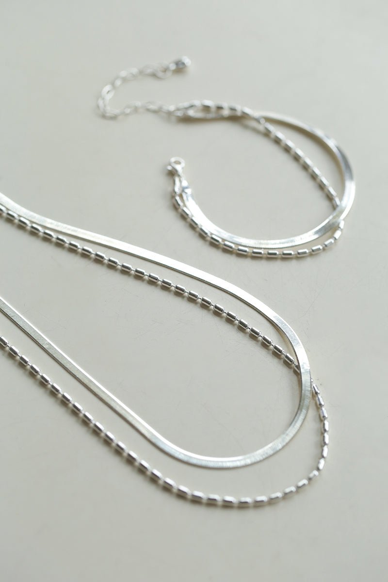 Effortless Layers 925 Silver Double Chain Bracelet - floysun