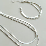 Effortless Layers 925 Silver Double Chain Bracelet - floysun