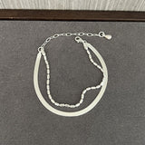 Effortless Layers 925 Silver Double Chain Bracelet - floysun