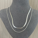 Effortless Layers 925 Silver Double Chain Necklace - floysun