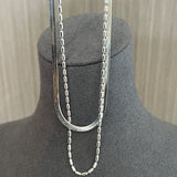 Effortless Layers 925 Silver Double Chain Necklace - floysun