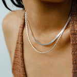 Effortless Layers 925 Silver Double Chain Necklace - floysun