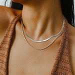 Effortless Layers 925 Silver Double Chain Necklace - floysun