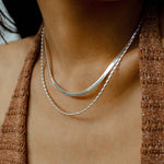 Effortless Layers 925 Silver Double Chain Necklace - floysun