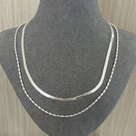 Effortless Layers 925 Silver Double Chain Necklace - floysun