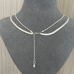 Effortless Layers 925 Silver Double Chain Necklace - floysun