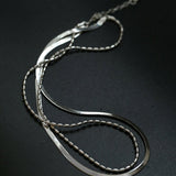 Effortless Layers 925 Silver Double Chain Necklace - floysun