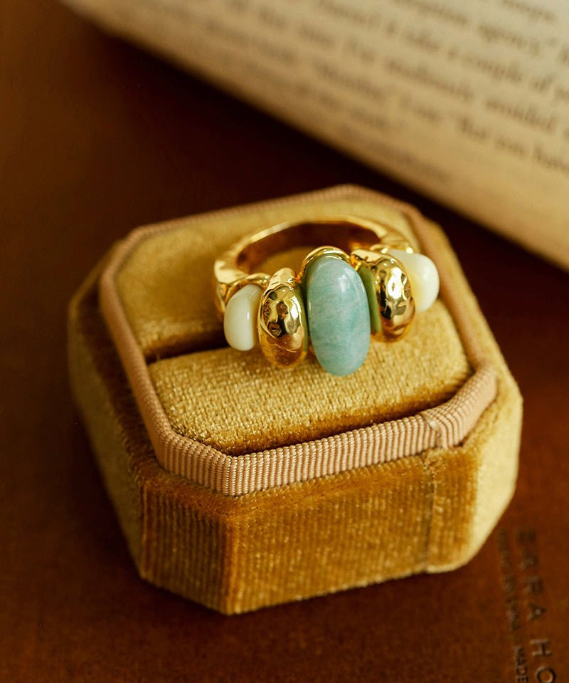 Elegant Azure Amazonite Ring - floysun