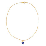 Elegant French Lapis Lazuli Heart Ball Chain Necklace - floysun